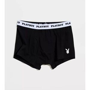 NEW PLAYBOY BOXER BRIEFS BLACK MENS SIZE LARGE